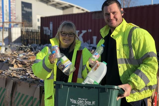 Lyndsey Parry, deputy centre manager, and David Avery, cleaning supervisor