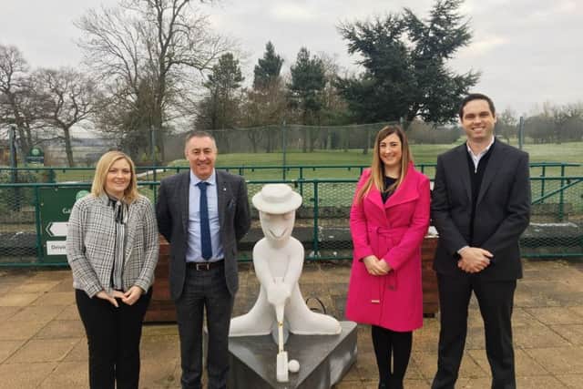 Pictured from left: Vicky Turnbull, Sales & Marketing Co-ordinator for Gainsborough Golf Club; Richard Kane of Gainsborough Trinity; Alison Shipperbottom of Marshalls Yard; and Ben Hatch, General Manager at Gainsborough Golf Club.