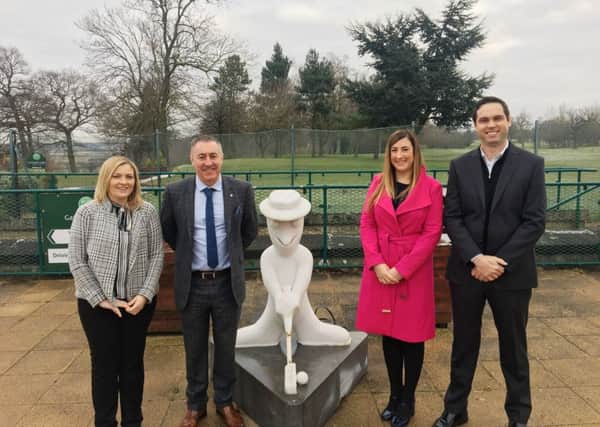 Pictured from left: Vicky Turnbull, Sales & Marketing Co-ordinator for Gainsborough Golf Club; Richard Kane of Gainsborough Trinity; Alison Shipperbottom of Marshalls Yard; and Ben Hatch, General Manager at Gainsborough Golf Club.