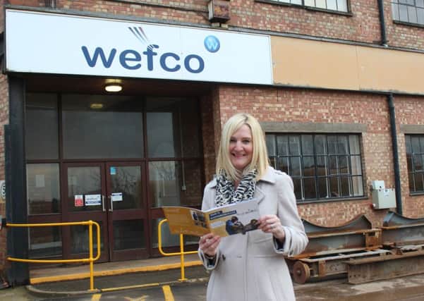Amanda Bouttell from Employment and Skills at West Lindsey District Council outside Wefco