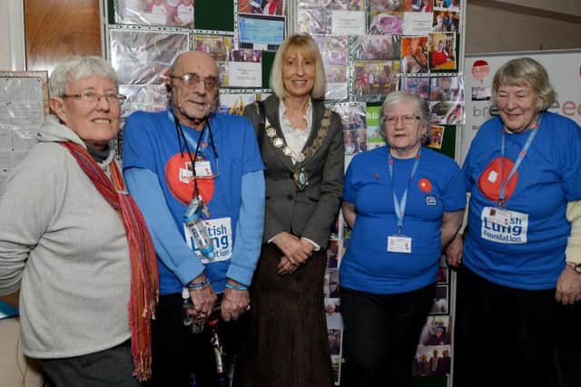 Breathe Easy Gainsborough celebrated their 7th birthday with a party, pictured from left are Barry Good, secretary Anka Pitterie, Coun Judy Rainsforth, secretary Paula Dukes, tresurer Mick Ward, and chairman Fiona Mckernan
