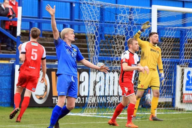Gainsborough Trinity v Kidderminster Harriers - Saturday March 10th 2018. Gainsborough player Nathan Stainfield. Picture: Chris Etchells