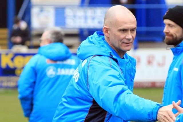 Gainsborough Trinity v Kidderminster Harriers - Saturday March 10th 2018. Gainsborough manager Lee Sinnott. Picture: Chris Etchells