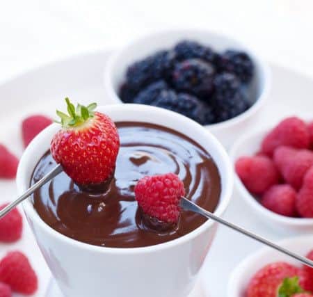 Berryworld mixed berries and dark chocolate fondue. Photo by Jason Ingram.