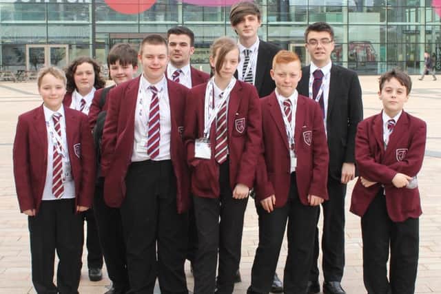 Trinity Academy students Adam Johnston, Cara Dolby, Matthew Thompson, Ryan Cassidy, Liam Sutton, Amy Sykes, Ryan Firth, Sam Bell, Konna Kerrigan and Ewen Keen.