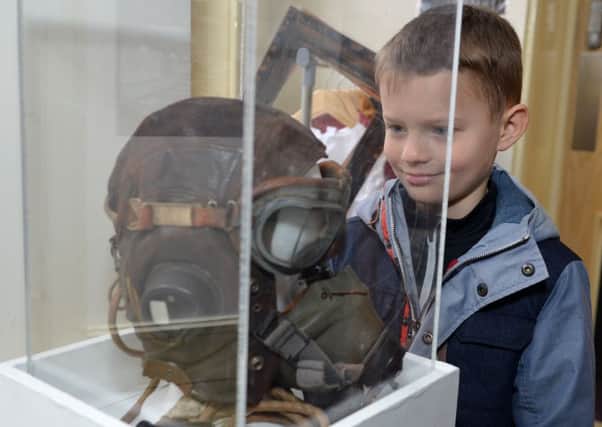 Dambusters exhibition at Gainsborough Heritage Centre, pictured is Nathaniel Bramley, nine.