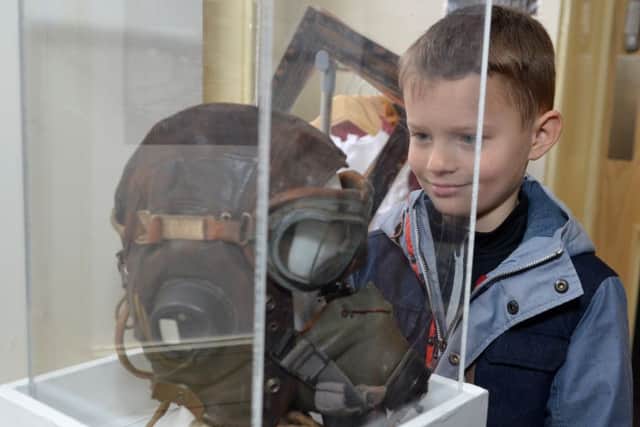 Dambusters exhibition at Gainsborough Heritage Centre, pictured is Nathaniel Bramley, nine.