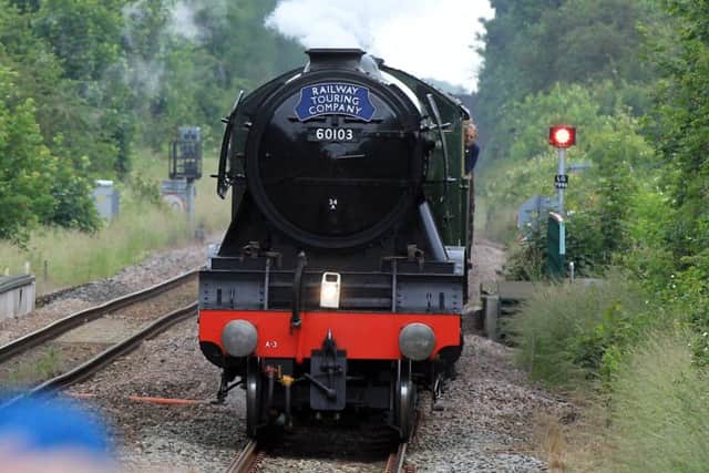Flying Scotsman heads through Gainsborough Lea Road Station on Saturday June 18th 2016. Photo: Chris Etchells