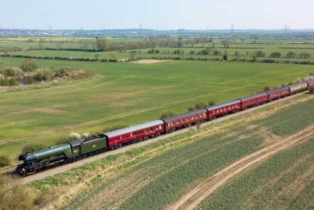 The Flying Scotsman passing through Gainsborough. Photo - Will Selby
