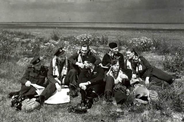 Gainsborough's Johnny Johnson (second left) with fellow members of the Dambusters crew
