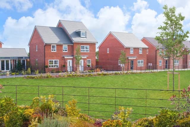 A street scene of Barratt Homes development Gateford Park in Worksop