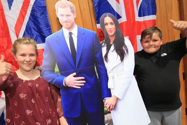 Royal Wedding  celebrations at Langold Dyscarr Community School. Pictured are Poppy Archer, 11, and Taylor Cooper, 11.
