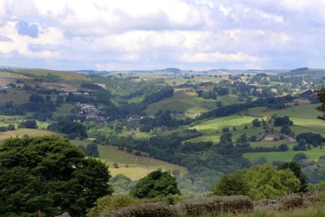 The view from below Curbar Edge in the Peak District.
