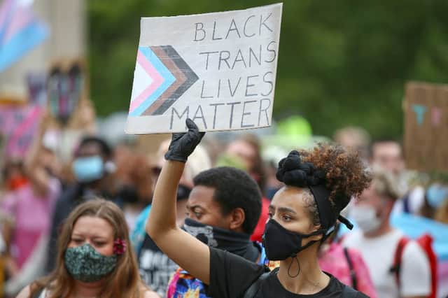 A Black Trans Lives Matter march was held on June 27, 2020 to campaign for reforms to the gender recognition act. (Getty Images)