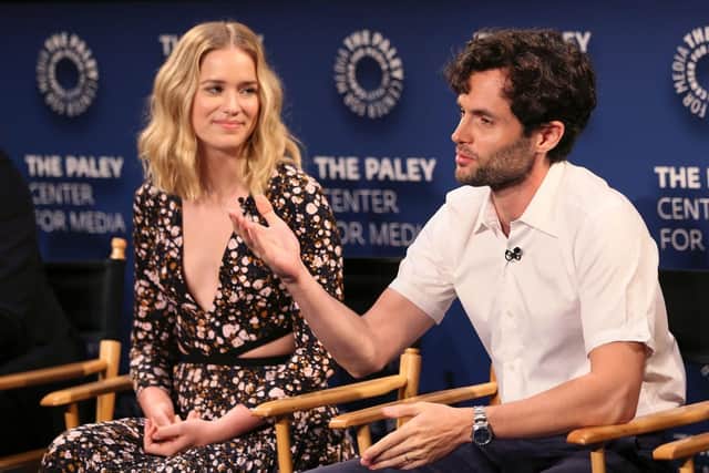 Penn Badgley (R) will return to play serial killer Joe. (Photo by David Livingston/Getty Images)