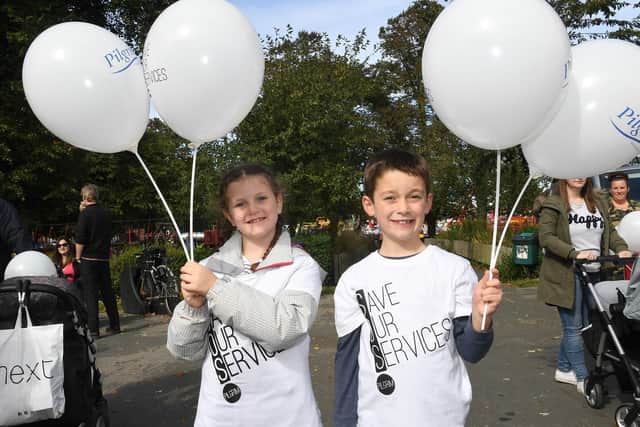 Families on the march for Pilgrim