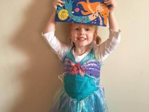 Isla Armitage, of Caythorpe, heading off to Littlegates Nursery as The Singing Mermaid!