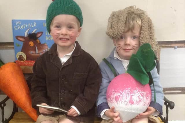 Younger pupils at Brown's School, Horbling, dressed up for World Book Day 2019.