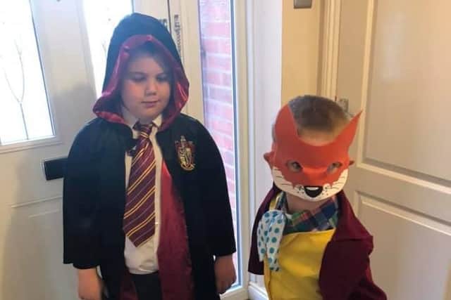 Ruth O'Sullivan's sons dressed for World Book Day.