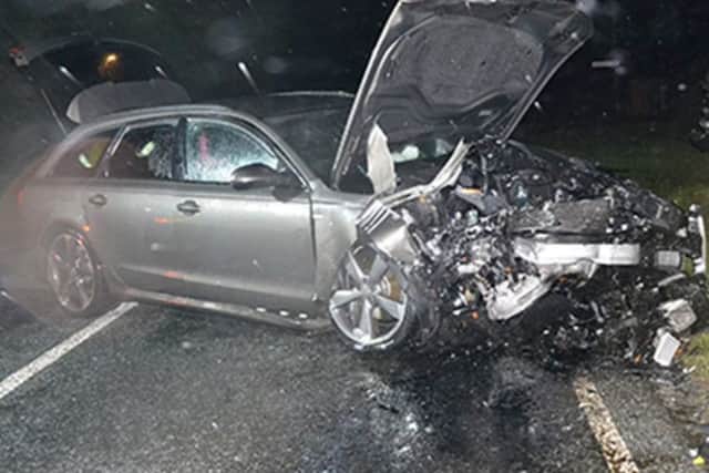 The aftermath of the collision.