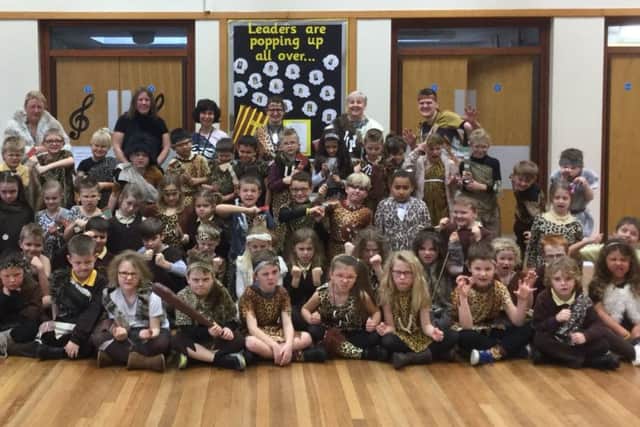 Turning back the clock to the Stone Age at Richmond Primary School.
