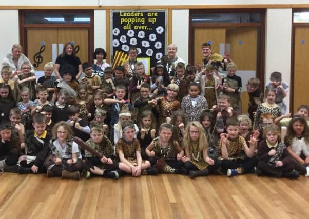 Turning back the clock to the Stone Age at Richmond Primary School.