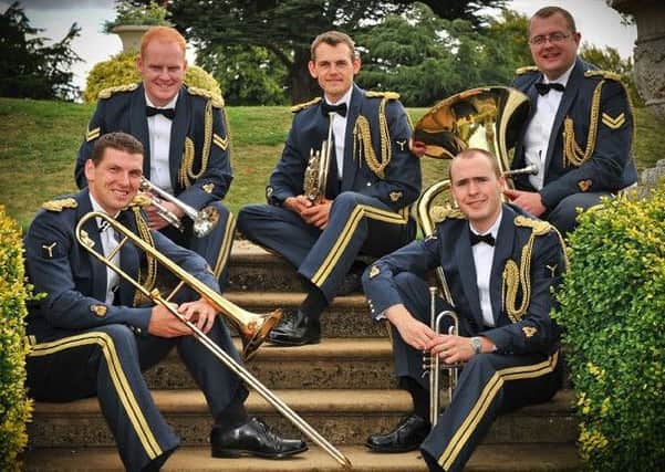 The Band of the RAF College Brass Quintet.  Picture: Gordon Elias, RAF Cranwell.