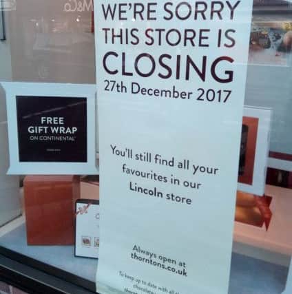 One of the posters in the Sleaford store's windows announcing the impending closure. EMN-171129-182626001