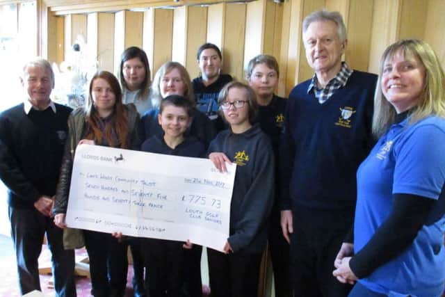 The cheque was presented by captain, Bryan Utteridge and vice-president John Wallis to students and Head, Michelle Hockham EMN-170412-164134001