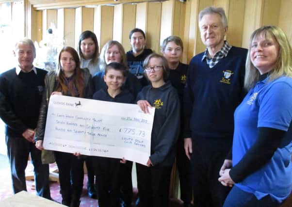 The cheque was presented by captain, Bryan Utteridge and vice-president John Wallis to students and Head, Michelle Hockham EMN-170412-164134001