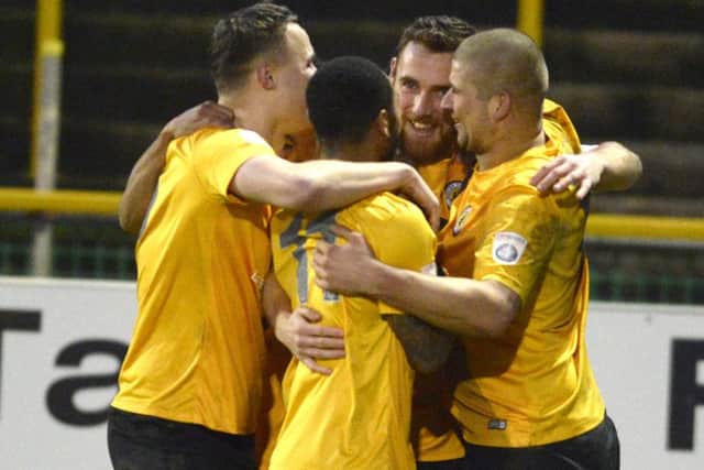 National League North Boston Utd v York City Jordan Keane equalises Picture: Sarah Washbourn/www.yellowbellyphotos.com