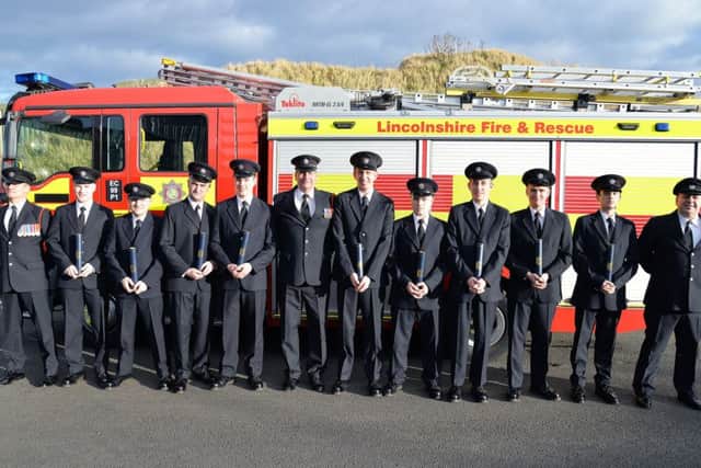 A new group of on-call firefighters for Lincolnshire Fire & Rescue. EMN-170412-121931001
