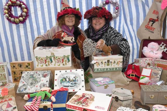Heather Lawson and Sarah Shaw, of Skegness, at Skegness Christmas Market.