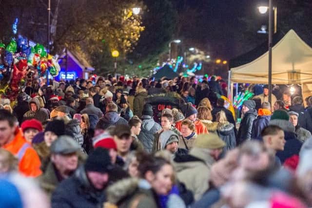 The crowds turned out to enjoy the Christmas market atmosphere. EMN-171012-174210001
