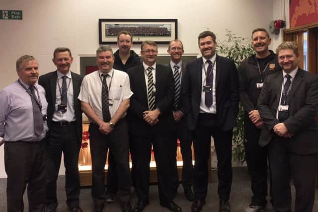 The male staff at Carre's Grammar School with their facial hair grown for Movember.