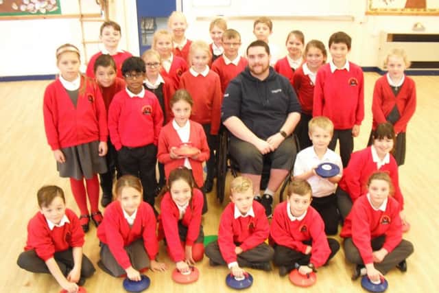 St Andrew's School pupils with Carl Blackman from Inspire+