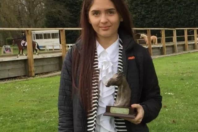 Evie pictured back in April with her Hannah Francis Award.