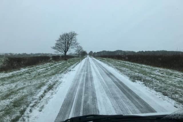 Snow in the Wolds today. Photo: Horncastle Police