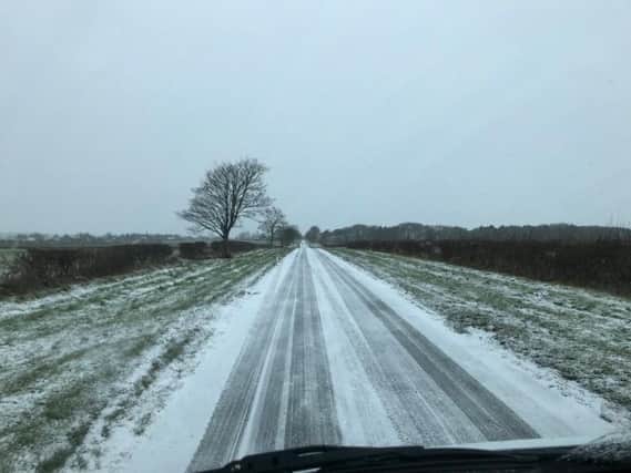 Snow in the Wolds today. Photo: Horncastle Police