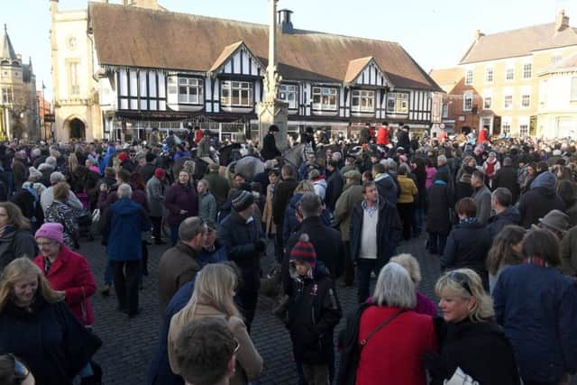 Last year's Blankney Hunt Boxing Day meet at Sleaford Market Place. EMN-171212-094211001