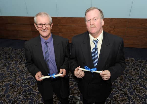 Kenneth Modd and Alan Carr both drivers for Moy Park for the last 40 years are pictured at the 'Long Service Awards' evening. EMN-171213-161521001