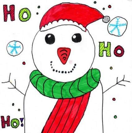 Maddie Keir's winning greeting card design for MP Dr Caroline Johnson. EMN-171214-173025001