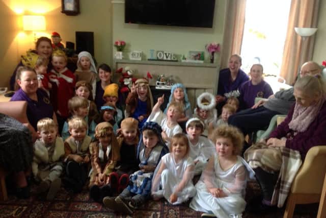 First Steps Preschool children perform their nativity play for residents at Chestnuts care home in Ruskington. EMN-171214-124508001
