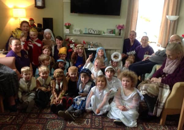 First Steps Preschool children perform their nativity play for residents at Chestnuts care home in Ruskington. EMN-171214-124508001