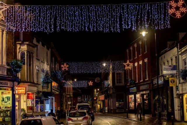 Horncastles High Street - all lit up for Christmas thanks to the town council and the Lions. Photo: John Aron