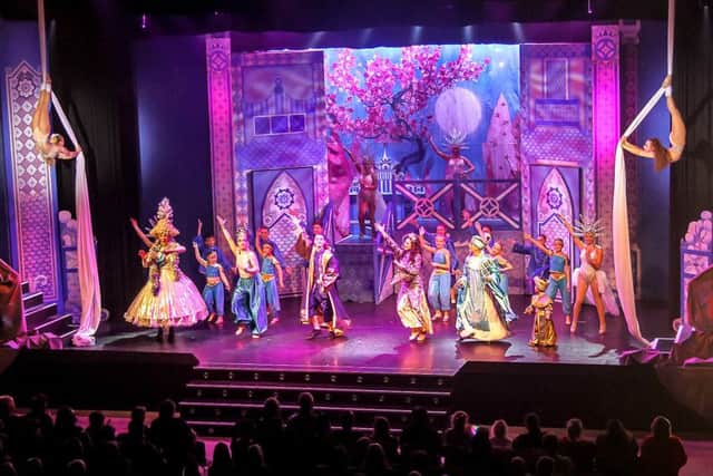 A scene from this year's Embassy Theatre panto, Aladdin.
