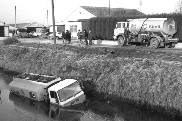 The tanker in the North Forty Foot Drain, near Boston, in 1982. EMN-171213-143017001