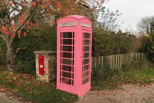 - with people being encouraged to sign the pink litter bin inside and drop in a donation in aid of two cancer charities.