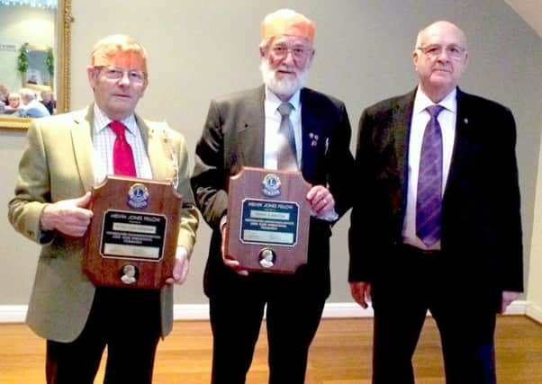 Alan Toon presented Melvyn Jones Fellowships to fellow Lions Peter Houldershaw and Derek Ashton EMN-171221-100844001