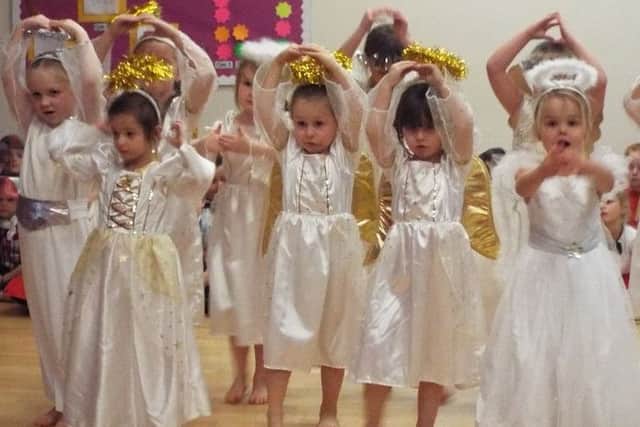 Angels in the Ingoldmells Academy nativity. ANL-171218-165846001